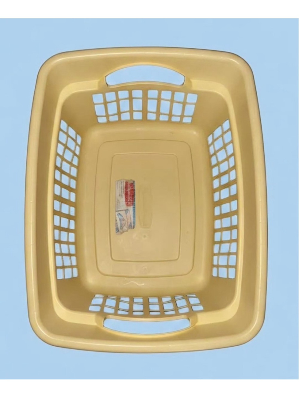Vintage Rubbermaid Laundry Basket Creme No. 2874 Rectangular Retro GUC!